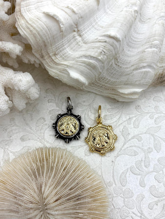 French Bee Replica Coin, Reproduction Bee Coin, Bee Coin Pendant, Coin, Bee Jewelry, Gold Coin pendant, Petite Coin, 2 bezel color Fast Ship