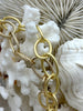 Image of Cable Chain Textured Oval sold by the foot. 20mm x 13mm. Wire 2mm. Electroplated base metal, 5 finishes available. Fast ship