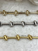 Image of HIGH QUALITY Brass Mixed Link Cable Chain Rectangular/Round by the foot. 21.5mm x 6.5mm Rect. 10mm round. Three colors Fast Ship