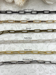 Cable Chain Oval sold by the foot.  6mm x 15.25mm. Wire 2mm x 1mm. Electroplated base metal, 6 finishes available. Fast ship