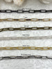 Image of Cable Chain Oval sold by the foot. 6mm x 15.25mm. Wire 2mm x 1mm. Electroplated base metal, 6 finishes available. Fast ship