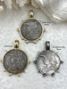Image of Reproduction French Madagascar Medal Coin Pendant, 3 Bezel Colors, Silver Coin with Bezel, French coin, Art Deco Coin, Silver Coin.Fast Ship