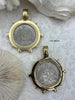 Image of Reproduction Peso Silver Coin Pendant, Coin Bezel, Mexican Coin, Horse Coin, Horse Pendant, Equestrian Pendant, Equestrian Coin. Fast Ship