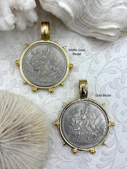 Reproduction Peso Silver Coin Pendant, Coin Bezel, Mexican Coin, Horse Coin, Horse Pendant, Equestrian Pendant, Equestrian Coin. Fast Ship