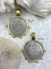 Image of Reproduction Peso Silver Coin Pendant, Coin Bezel, Mexican Coin, Horse Coin, Horse Pendant, Equestrian Pendant, Equestrian Coin. Fast Ship