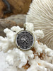 Image of Ancient Greek Reproduction Bee Coin Pendant, Compass Coin, Thistle Coin with bezel. Bee, Compass Pendant, 3 Bezels colors 28mm Fast Ship