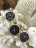 Image of Ancient Greek Reproduction Bee Coin Pendant, Compass Coin, Thistle Coin with bezel. Bee, Compass Pendant, 3 Bezels colors 28mm Fast Ship