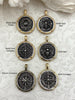 Image of Ancient Greek Reproduction Bee Coin Pendant, Compass Coin, Thistle Coin with bezel. Bee, Compass Pendant, 3 Bezels colors 28mm Fast Ship
