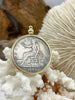 Image of Reproduction Coin Pendant 39mm, Coin Bezel, Vintage Coin, 3 bezel colors, Gold, Matte Gold, or Burnished Silver. Fast Shipping