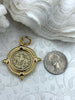 Image of Horse Coin Reproduction, Horse Pendant, Gold Coin, Horse Coin, Equestrian Pendant, Equestrian Coins, Horse Pendant, 2 bezel colors Fast Ship