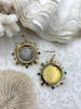Image of Horse Coin Pendant/Coin, French Coin Pendant, Equestrian Coin, Emerald CZ Spike/Round Blue crystal Accents Fast Ship