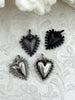 Image of Zinc Alloy Textured Heart Pendant, Small Heart Charm, Plated Zinc Alloy Heart Pendant, 18mm x 16.5mm, 7 Finishes Available, Fast Ship