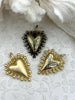 Image of Zinc Alloy Textured Heart Charms, Large Heart Pendant, Plated Zinc Alloy Heart Charm, 30mm x 26.5mm, 7 Finishes Available, Fast Ship