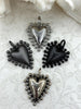 Image of Zinc Alloy Textured Heart Charms, Large Heart Pendant, Plated Zinc Alloy Heart Charm, 30mm x 26.5mm, 7 Finishes Available, Fast Ship