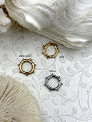 Brass Snap Clasp, Snap Circle with Dots, Round Snap Ring, Snap Gate Clasp, Necklace Building Extender, Charm Holder, FastShip WHOLESALE