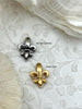 Image of Brass Fleur De Lis Bale, Snap Bale, 2 finishes, Fleur De Lis Necklace Building Extender, 17mm x 13mm, Charm Holder, Fast Ship
