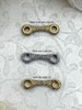 Image of CZ Micro Pave Bar Connector, Pave Bar, Double Hole Connector, Plated Brass Finding with CZ,Cubic Zirconia, Bar Connector, 3 styles.Fast Ship
