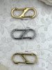 Image of Alloy Spring Clasp, Double S Hook Spring Clasp. Easy Open Spring Gate, Gate Clasp, Necklace Building, Charm Holder, 32m x 14mm WHOLESALE