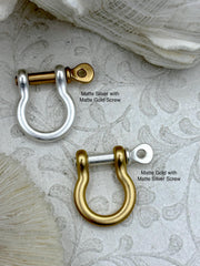 Zinc Alloy 2 Tone U Lock Clasp W/ Screw, U Shape Shackle,2 Tone Marine Shackle, Horseshoe Clasp, Anchor Carabiner, Anchor Shackle. Fast Ship