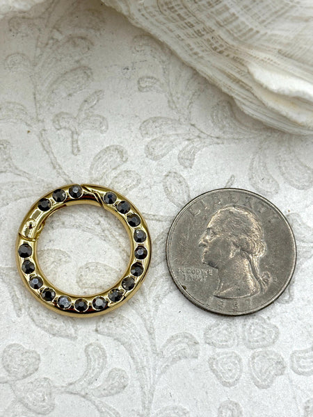 Zinc Alloy Spring Clasp with CZ or Stone, 25mm Clasp, Round Easy Open ...