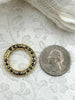 Image of Zinc Alloy Spring Clasp with CZ, 25mm Clasp, Round Easy Open Spring Gate Clasp, Necklace Building, Round CZ Charm Holder, Fast Ship
