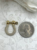 Image of Pave U shape Clasp, U Lock Marine Shackle BRASS, Horseshoe Clasp, U Link Chain, Anchor Carabiner, Anchor Shackle, 3 finishes. Fast Ship