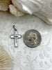 Image of Mother of Pearl Cross Charms, 2 Colors, Gold or Silver, Plated Brass and Mother of Pearl, 18mm x 11mm. Plated Brass Cross Charms. Fast Ship