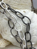 Image of Cable Chain Textured Oval sold by the foot. 20mm x 13mm. Wire 2mm. Electroplated base metal, 5 finishes available. Fast ship