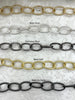 Image of Cable Chain Textured Oval sold by the foot. 20mm x 13mm. Wire 2mm. Electroplated base metal, 5 finishes available. Fast ship
