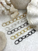 Image of Cable Chain Textured Oval sold by the foot. 20mm x 13mm. Wire 2mm. Electroplated base metal, 5 finishes available. Fast ship