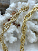 Image of Textured Chunky Triple Link Chain, Multilink Chain Oval, Statement Chain sold by the foot 13mm x 9.4mm. 3 finishes available. Fast Ship