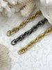 Image of Textured Chunky Triple Link Chain, Multilink Chain Oval, Statement Chain sold by the foot 13mm x 9.4mm. 3 finishes available. Fast Ship
