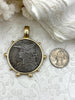 Image of Reproduction French Madagascar Medal Coin Pendant, 3 Bezel Colors, Silver Coin with Bezel, French coin, Art Deco Coin, Silver Coin.Fast Ship
