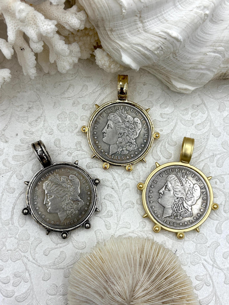 Reproduction Coin Pendant, Morgan Peace Dollar Coin Pendant 50mm