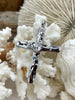 Image of Brass Textured Cross, Religious Large Cross, Brass Cross Charm, Cross Pendant, Mens Cross, Women's Cross 61mm x 43mm 2 Finishes Fast Ship