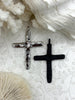 Image of Brass Textured Cross, Religious Large Cross, Brass Cross Charm, Cross Pendant, Mens Cross, Women's Cross 61mm x 43mm 2 Finishes Fast Ship