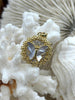 Image of Mother of Pearl Bee and Butterfly CZ Charms, 2 styles, Gold Plated Brass Charms, Bee or Butterfly, Cubic Zirconia,Mother of Pearl, Fast Ship