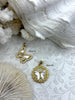 Image of Mother of Pearl Bee and Butterfly CZ Charms, 2 styles, Gold Plated Brass Charms, Bee or Butterfly, Cubic Zirconia,Mother of Pearl, Fast Ship