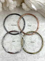 Large Hoop Ring Circle Pendant or Earrings, Artisan Ring, Closed Ring Connector Round Hoop Circle, 43mm x 1.5mm Thick 4 colors  Fast Ship