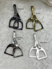 Image of Equestrian Stirrup Pendant High Quality Brass Equestrian Pendant, Stirrup Charm, Equestrian Charm Horse Jewelry, 4 Finishes Fast Ship.