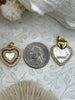 Image of Mother of Pearl Heart CZ Charms, 2 styles, Gold Plated Brass Heart Charms, MOP Charms, Cubic Zirconia, Brass Mother of Pearl, Fast Ship