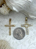 Image of Gold Cross Charms with Cubic Zirconia, Gold Religious Cross, Brass Cross Charm, Gold Cross Pendant with clear CZ, 2 styles, Fast Ship