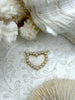 Image of Heart Charms with Pearls, Gold Heart Charms, Plated Brass Heart Charms with Pearls, Large Gold Heart with Pearls. Fast Ship