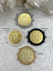 Image of Italian Coin Pendant, Plated Gold Coin Pendant, Italian 10 Centesimi Coin, 3 Bezel Colors, Italian Replica Gold Plated Brass Coin, Fast Ship