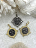 Image of French Bee Replica Coin, Reproduction Bee Coin, Bee Pendant,Bee Necklace, Gold Coin, Bee Jewelry,Coin Jewelry, Three Bezel Colors, Fast Ship
