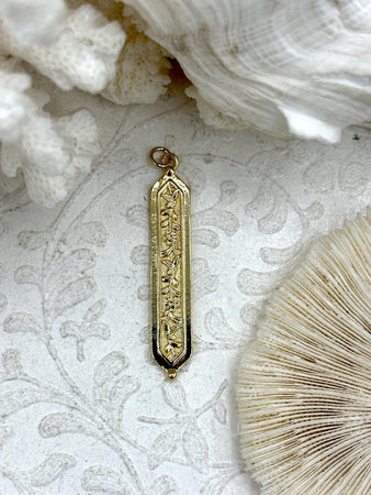 Brass Gold Plated Flower Pendant, High Quality Brass Charm Pendants, Gold Flower Charms, Fast Ship