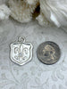 Image of Fleur De Lis Shield Charms with CZ, Fleur De Lis Charm, 2 Finishes, Brass Charm, Fleur de lis Pendant, French Charm, Paris Charm, Fast Ship.