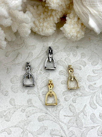 Equestrian Stirrup Pendant High Quality Equestrian Pendant, Zinc Alloy Stirrup Charm, Equestrian Charm Horse Jewelry, 7 Finishes, Fast Ship.
