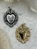 Image of Sacred Heart Pendants, Sacred Heart Charms, Love Charm, Religious Charm 2 finishes, 30mm x 26mm, 2.7mm thick, Zinc Alloy Heart, Fast Ship