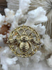 Image of Brass Gold or Matte Gold Plated Bee Pendant, Bee Charm, Bumblebee Pendant, High Quality Brass Pendants, Gold, & Matte Gold. 42mm Fast Ship